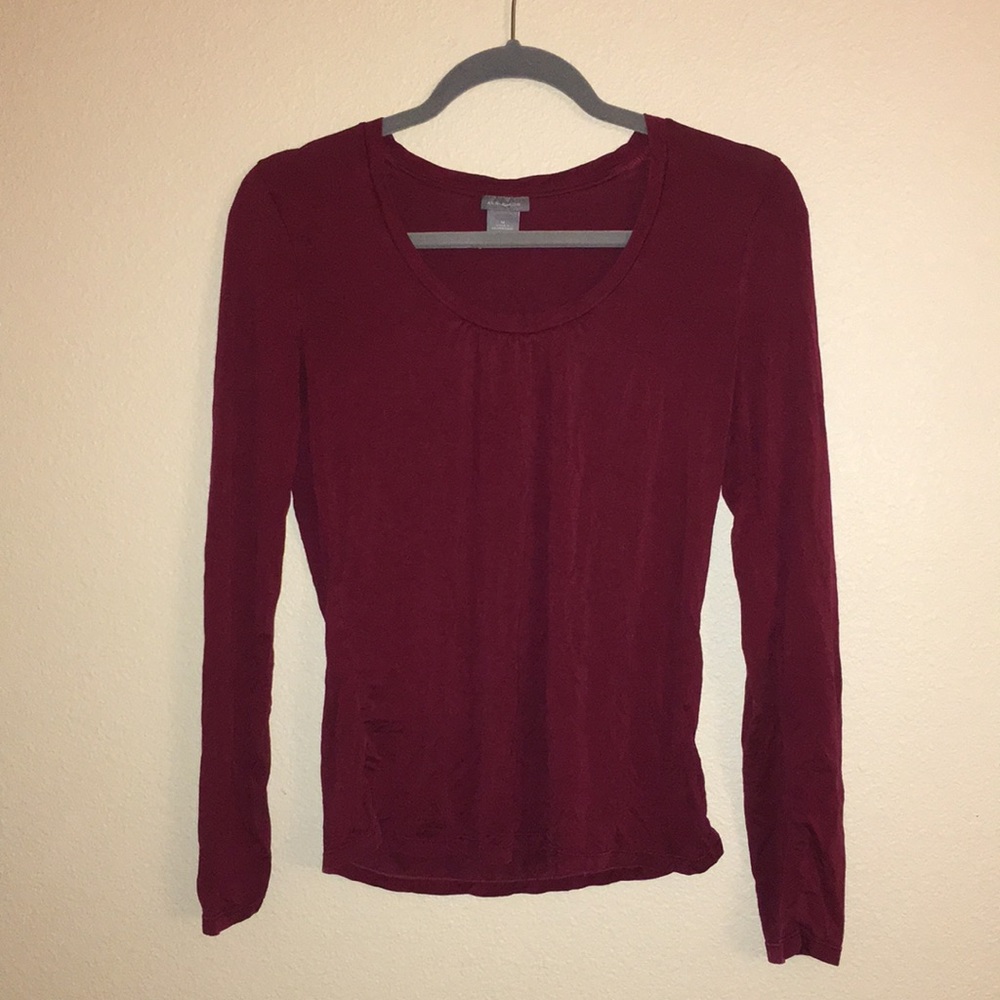 maroon long sleeve ann taylor shirt